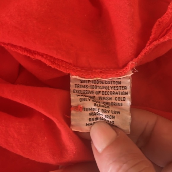 JOHNNY WAS sonya popover blouse red Hawaiian 2XL - Picture 7 of 10